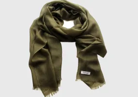 100% Exclusive  Olive Green Cashmere Shawl