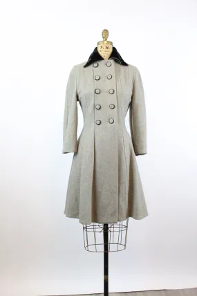 1940s GRAY wool PRINCESS coat xs | new winter