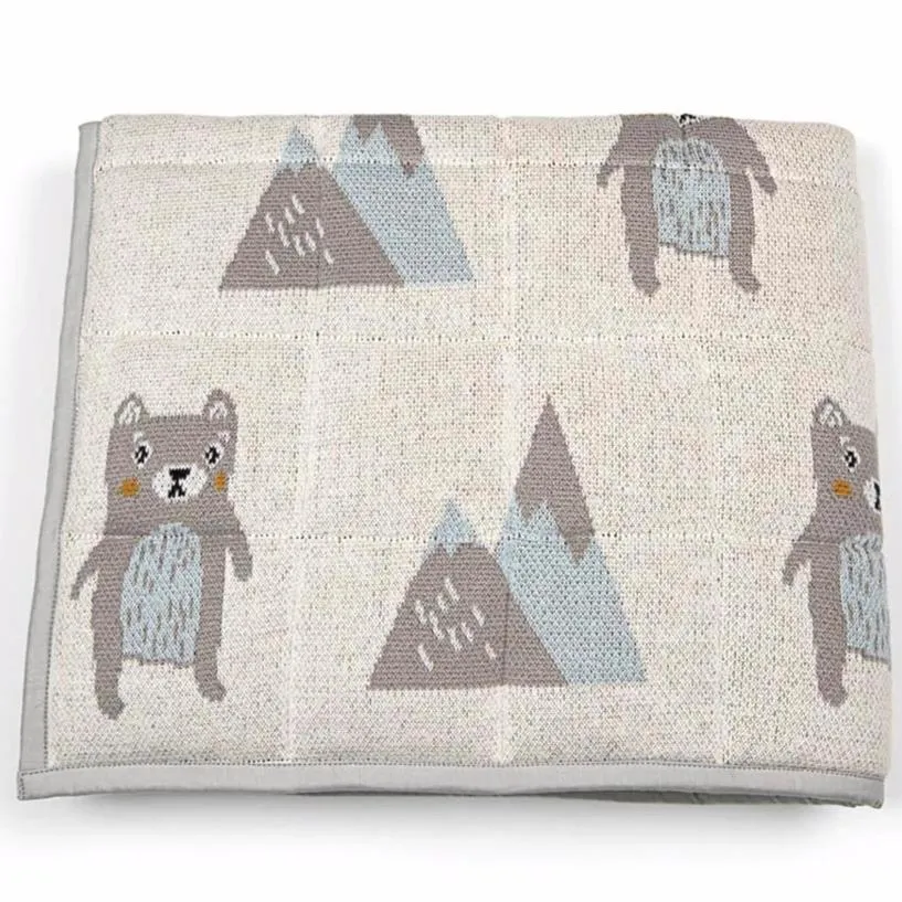 2 pce Barry Bear Baby Nursery Cot Quilt Blanket & Bear Toy.