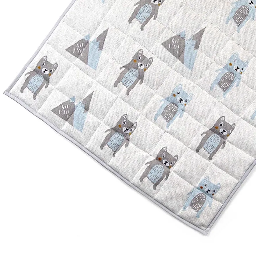 2 pce Barry Bear Baby Nursery Cot Quilt Blanket & Bear Toy.