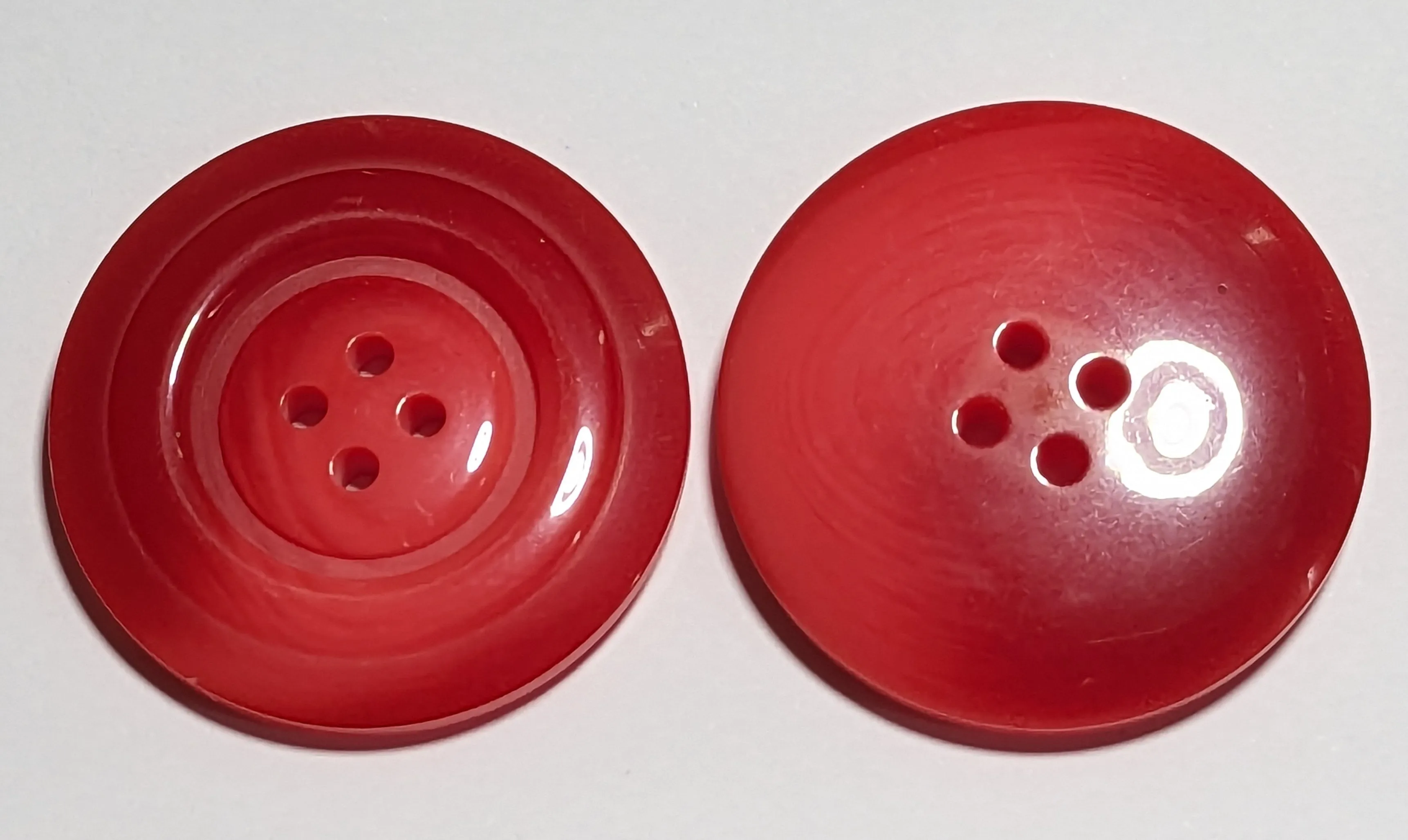 35mm Red Plastic 4 Hole Buttons