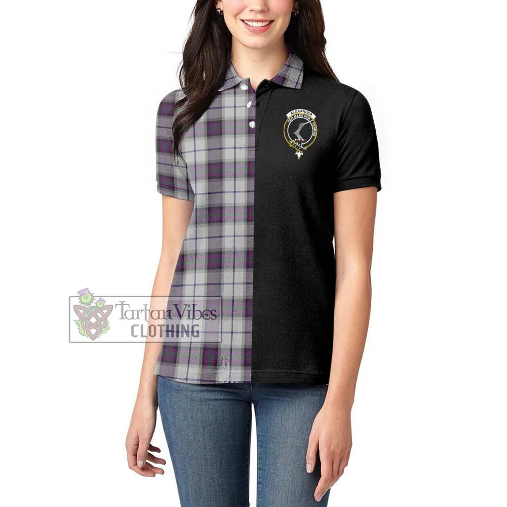 Alexander of Menstry Dress Tartan Women's Polo Shirt with Family Crest and Half Of Me Style