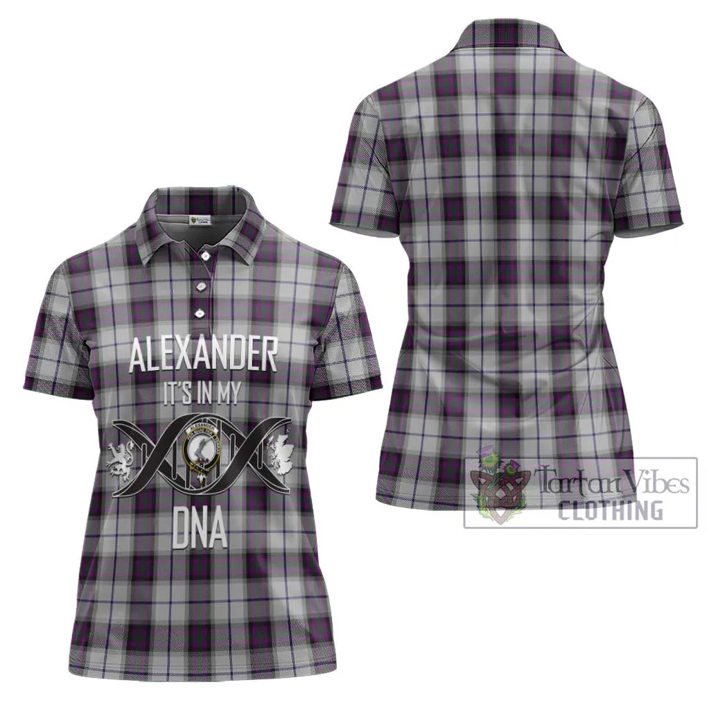 Alexander of Menstry Dress Tartan Women's Polo Shirt with Family Crest DNA In Me Style