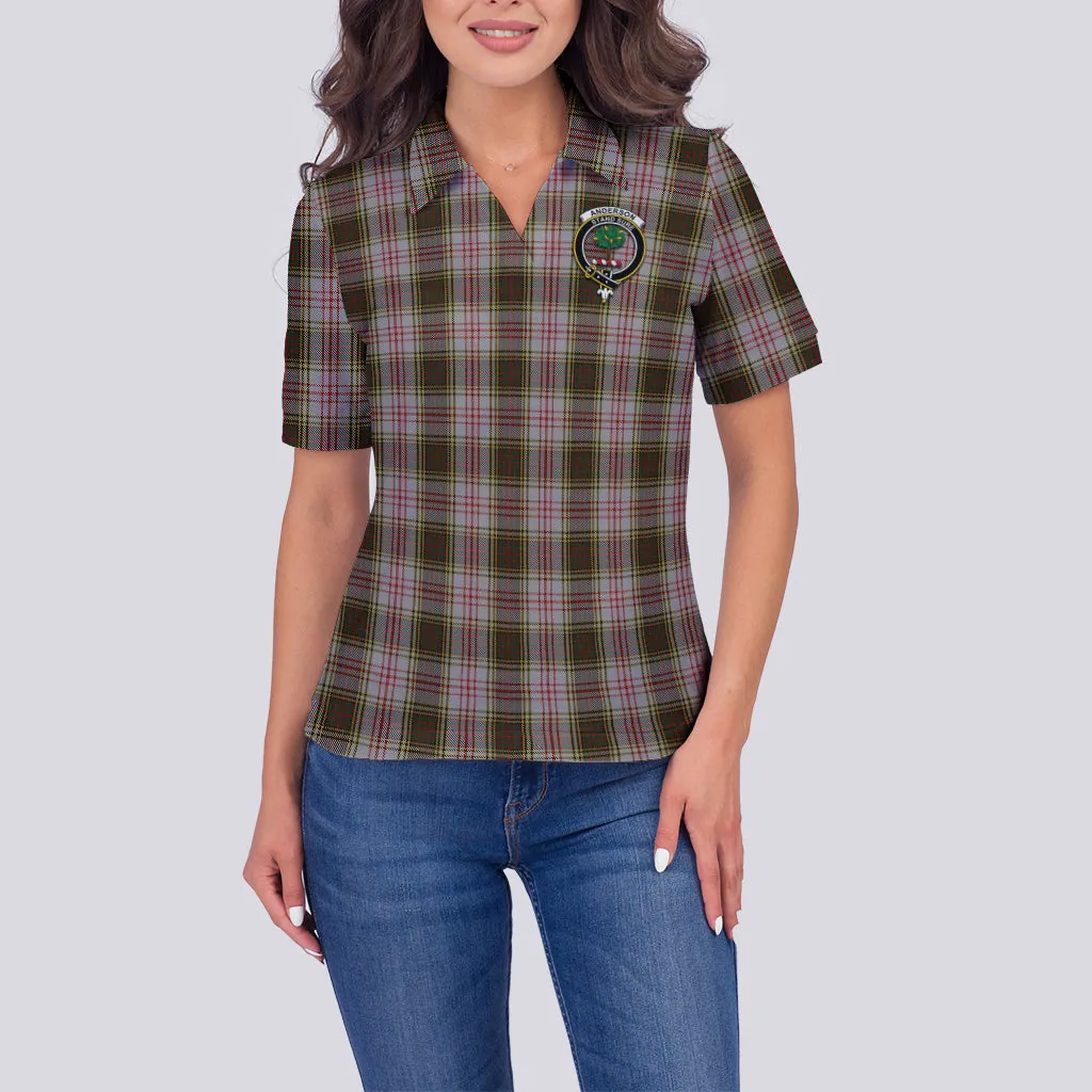 Anderson Dress Tartan Polo Shirt with Family Crest For Women