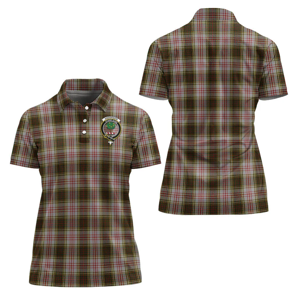 Anderson Dress Tartan Polo Shirt with Family Crest For Women