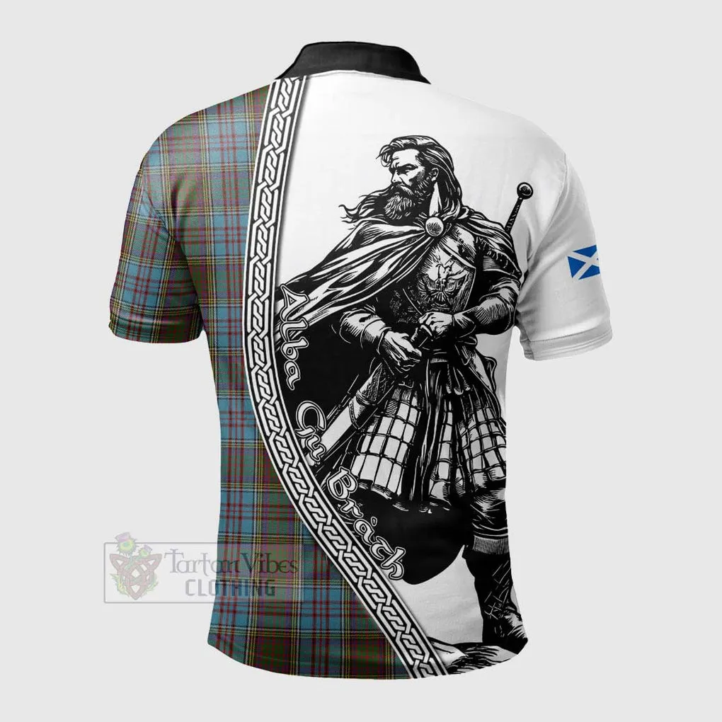 Anderson Tartan Clan Crest Polo Shirt with Highlander Warrior Celtic Style