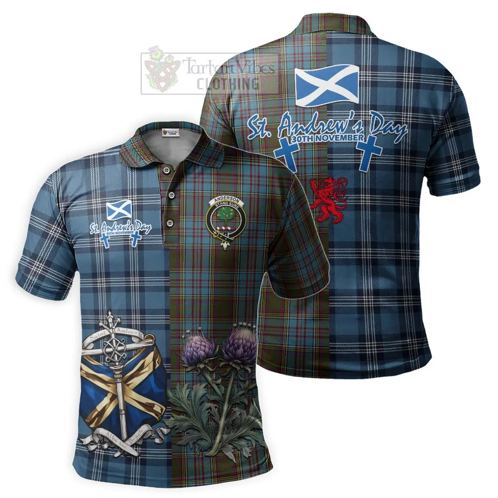 Anderson Tartan Polo Shirt Happy St. Andrew's Day Half Tartan Style