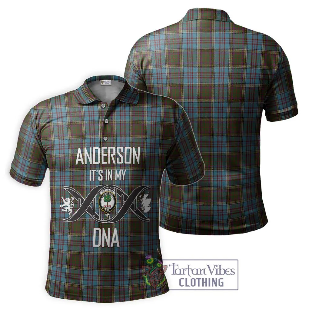 Anderson Tartan Polo Shirt with Family Crest DNA In Me Style