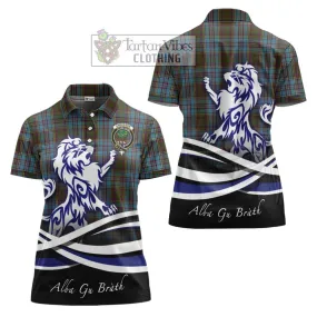 Anderson Tartan Women's Polo Shirt with Alba Gu Brath Regal Lion Emblem