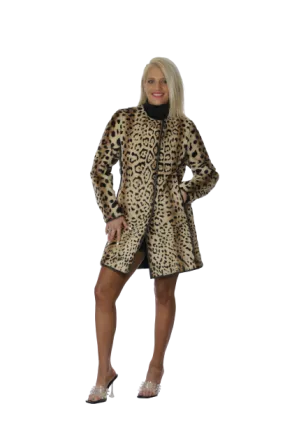 Animal Print Calfskin ¾ Coat