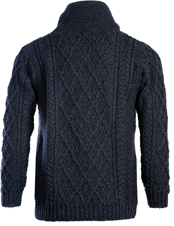 Aran Drawcord Collar Sweater - Derby