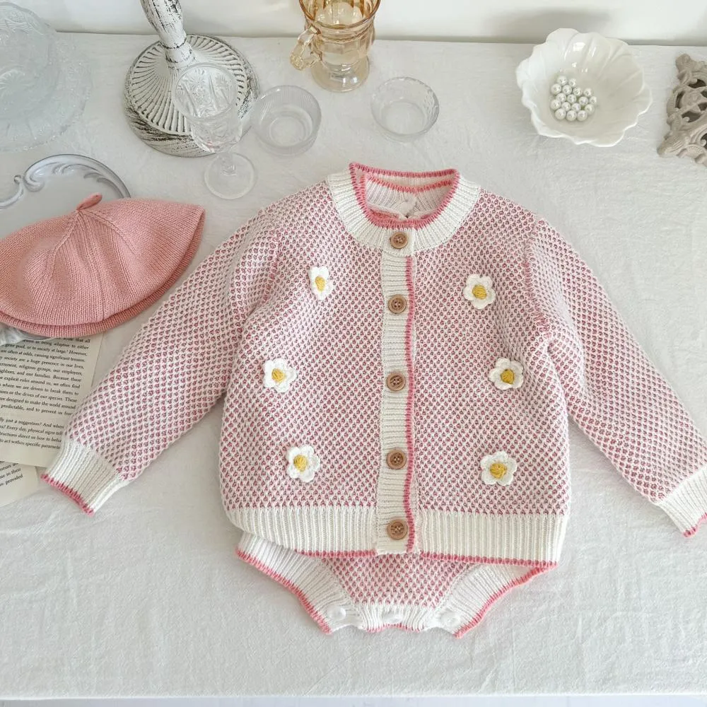 Autumn Baby Knitted Bodysuit Wholesale Baby Clothes