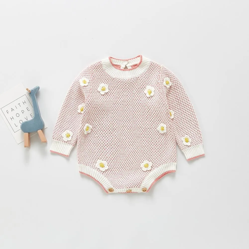 Autumn Baby Knitted Bodysuit Wholesale Baby Clothes