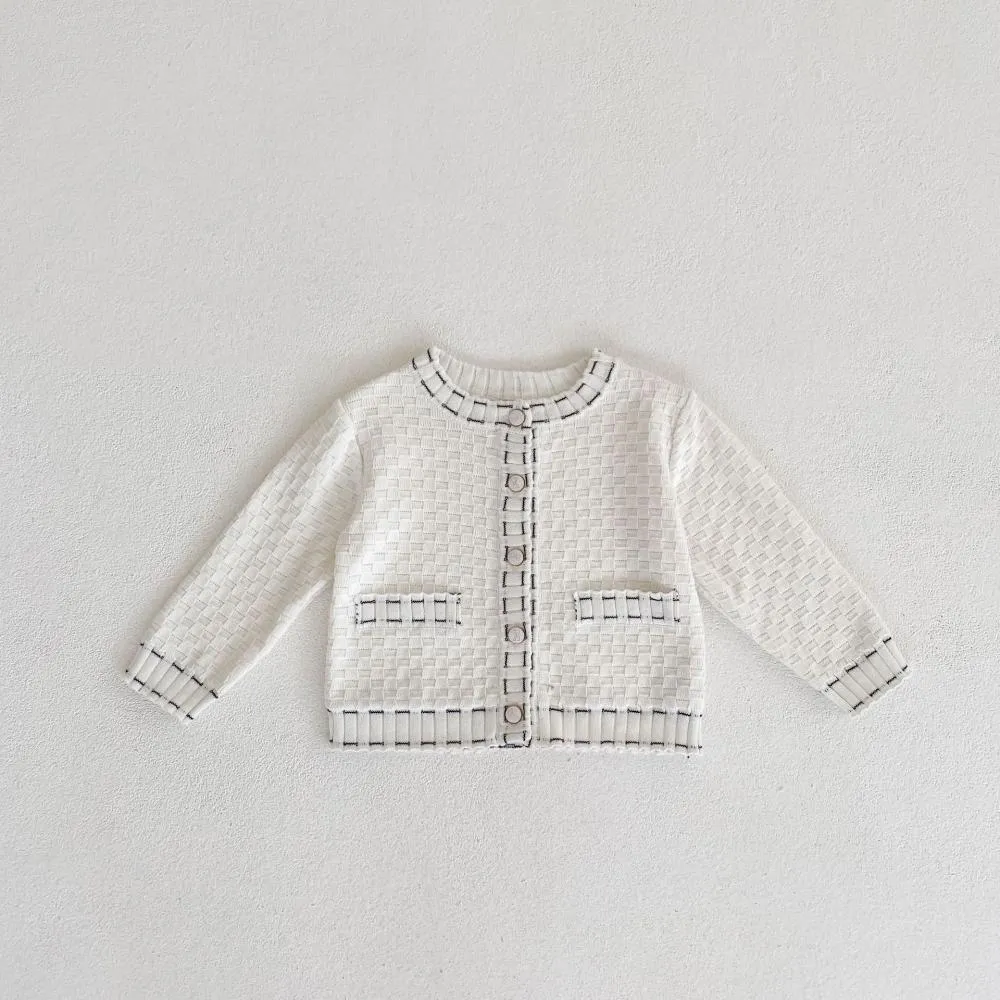 Autumn Girl Baby Sweater Small Fragrance Contrast Knitted Jacket   Strap Romper Wholesale