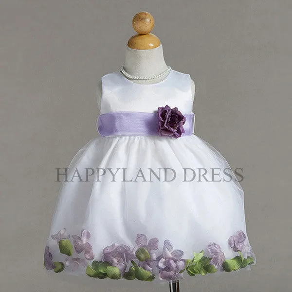 B596 Sash & Flower Petal Dress (10 Diff. Colors)