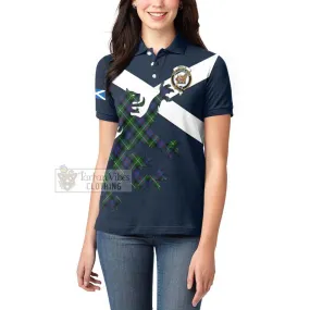 Baillie (Bailey) Tartan Lion Rampant Women's Polo Shirt Proudly Display Your Heritage with Alba Gu Brath and Clan Name