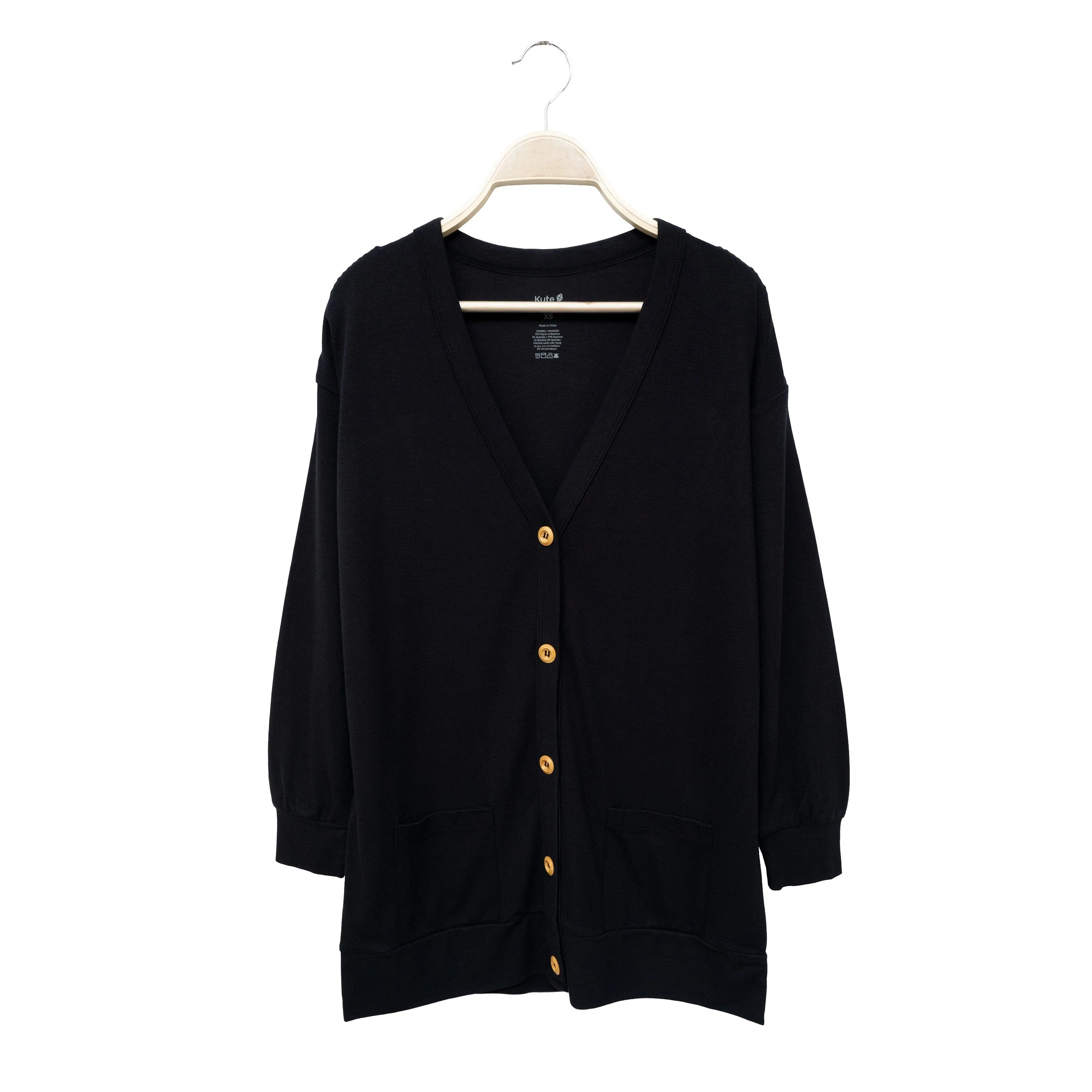 Bamboo Jersey Adult Cardigan in Midnight