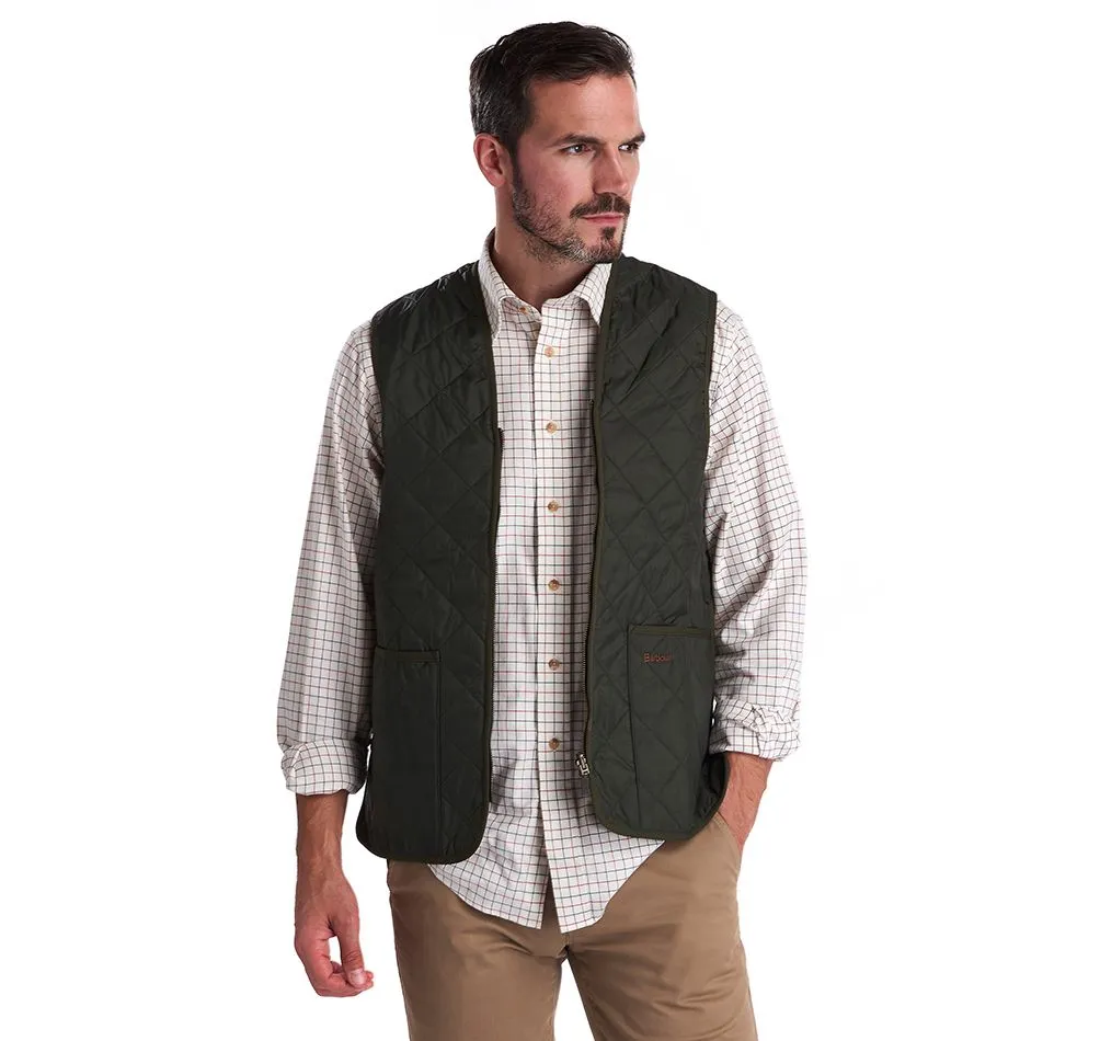 Barbour Olive Quilted Waistcoat/ZIP-IN Liner