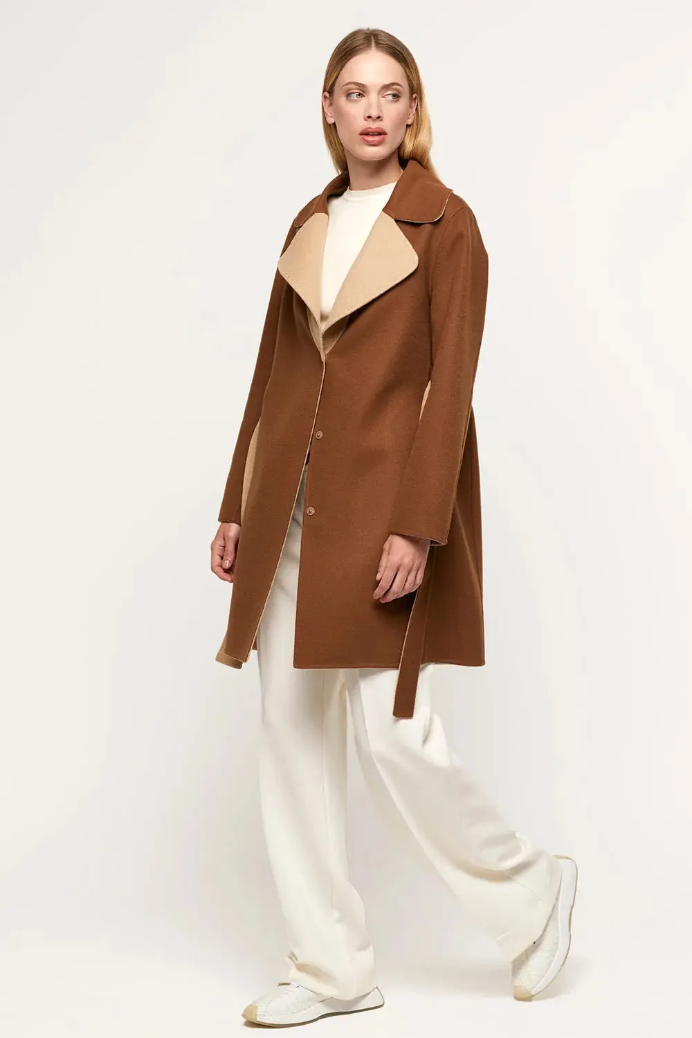 Beige cashmere coat