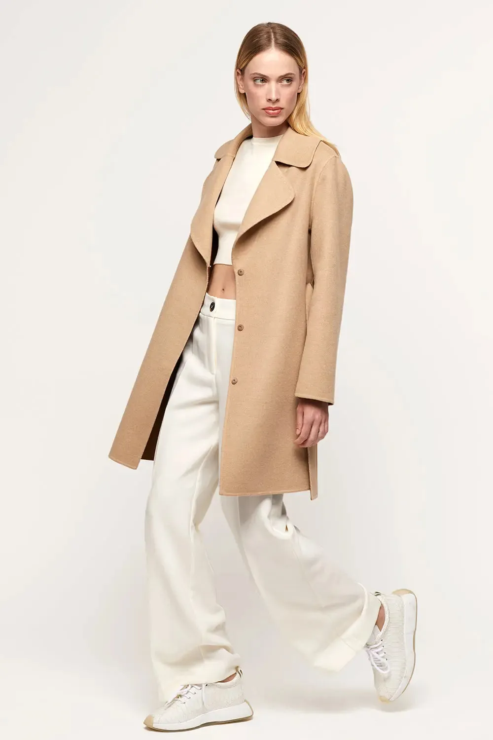 Beige cashmere coat