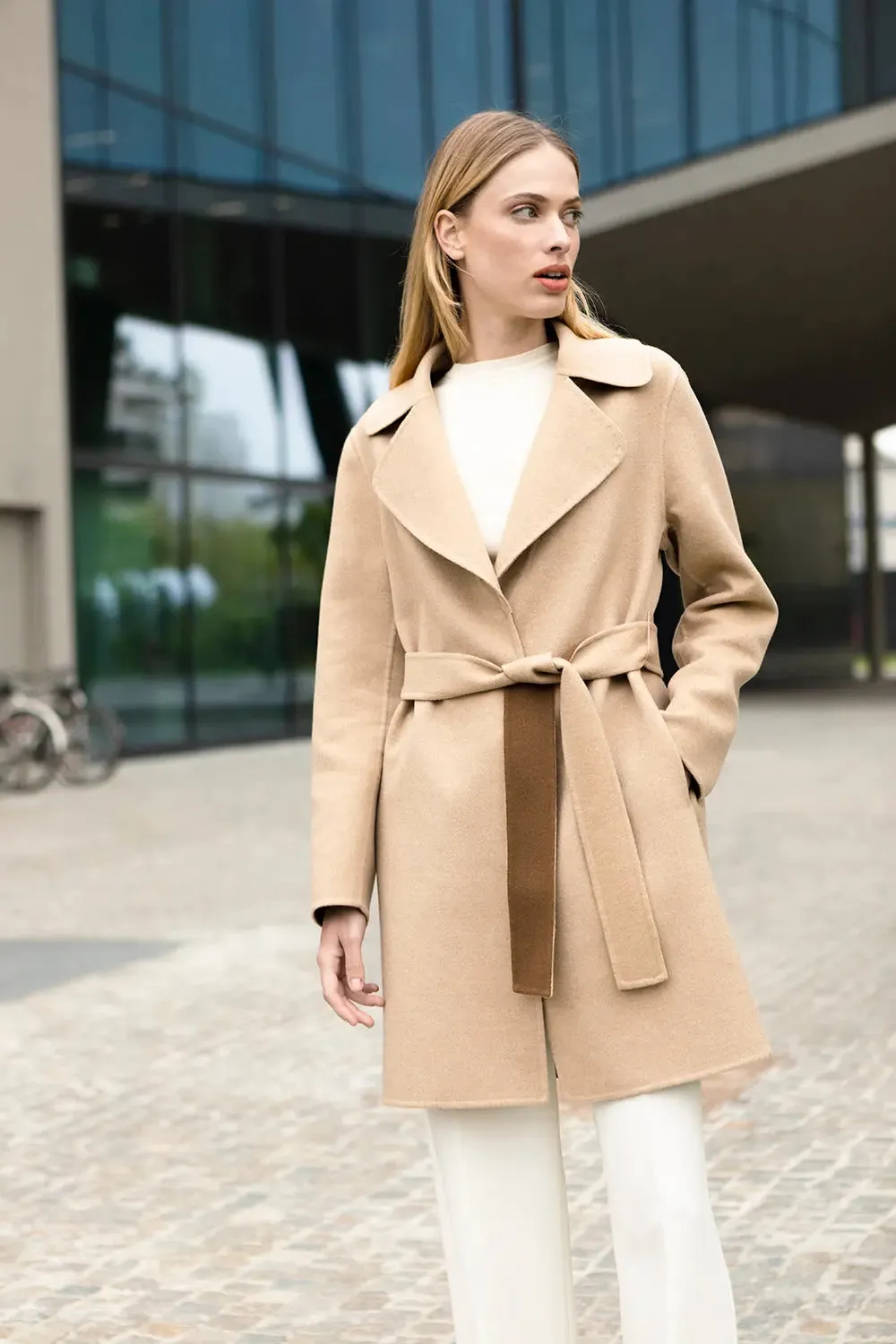 Beige cashmere coat