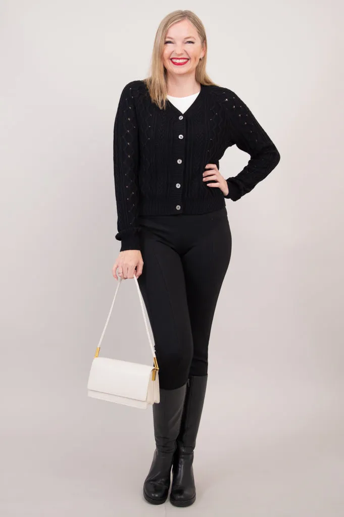 Bena Cardigan, Black, Cotton