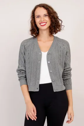 Bena Cardigan, Grey, Cotton