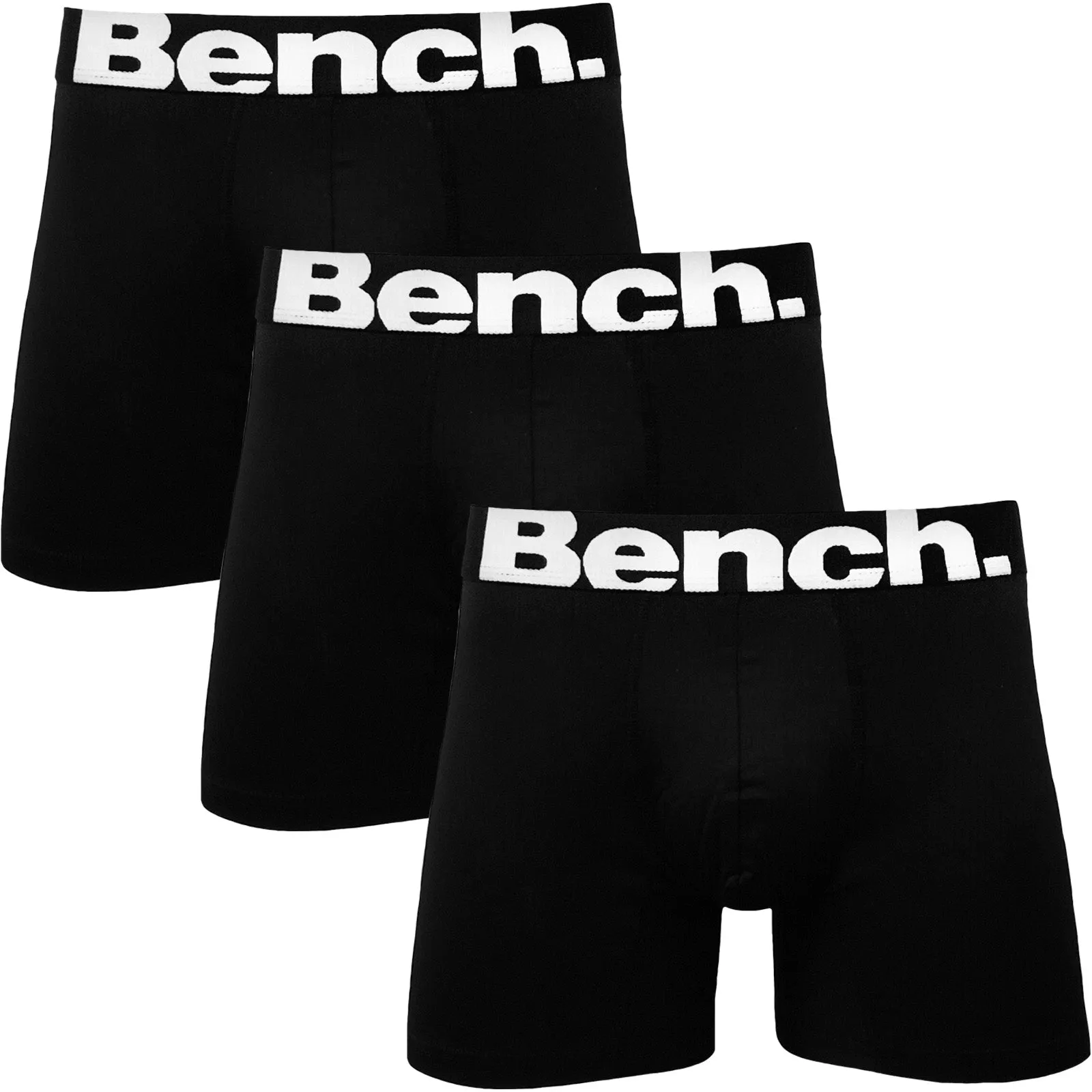 Bench Mens Talwar 3 Pack Elasticated Boxer Shorts - Black