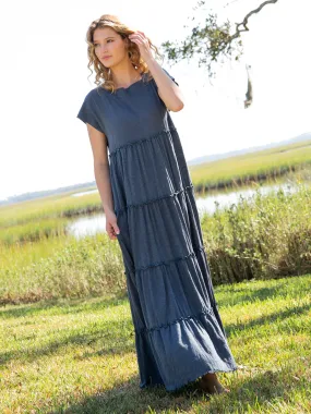 Berkley Cotton Maxi Dress - Indigo