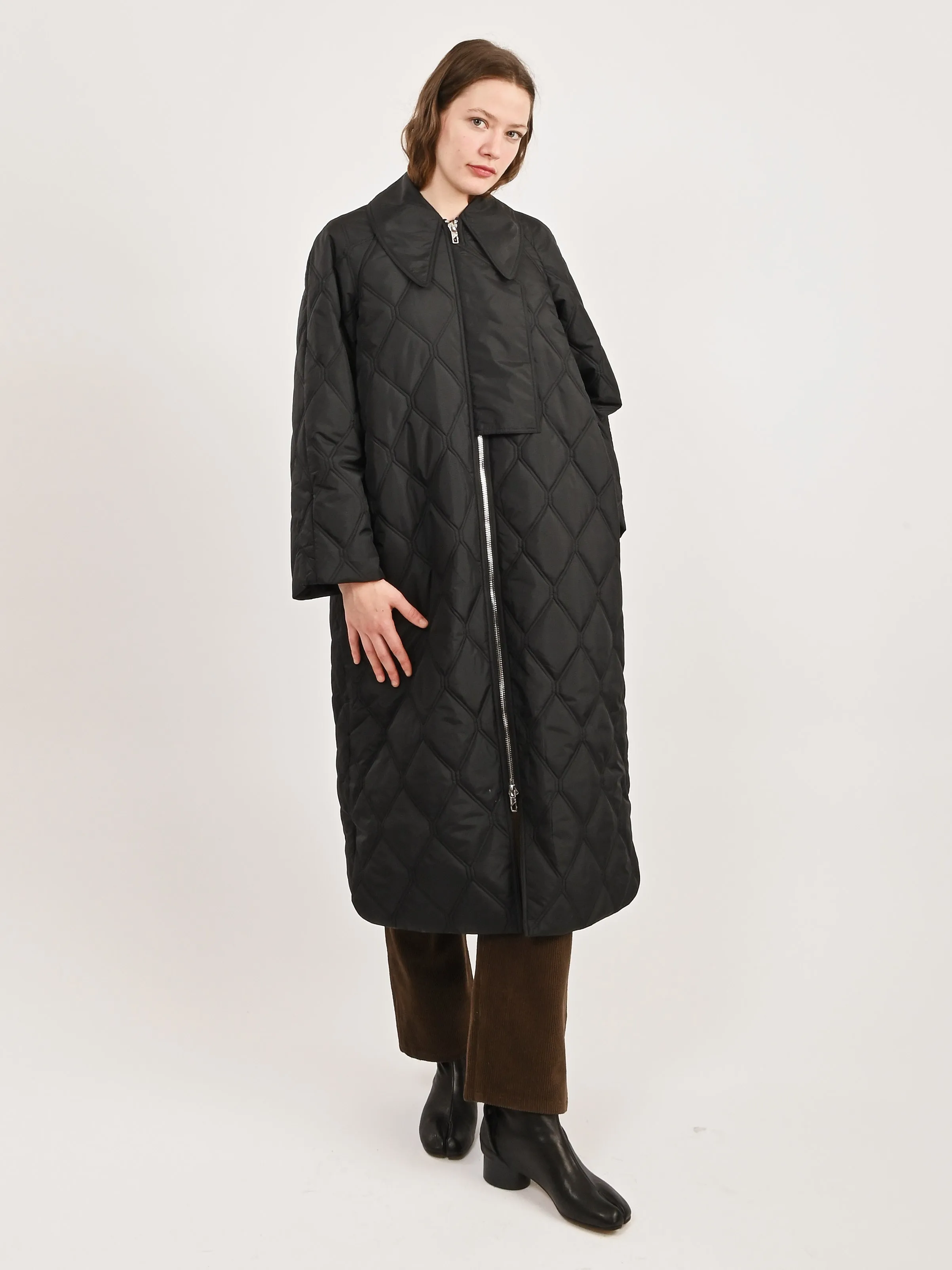 Black Ripstop Quilt Coat