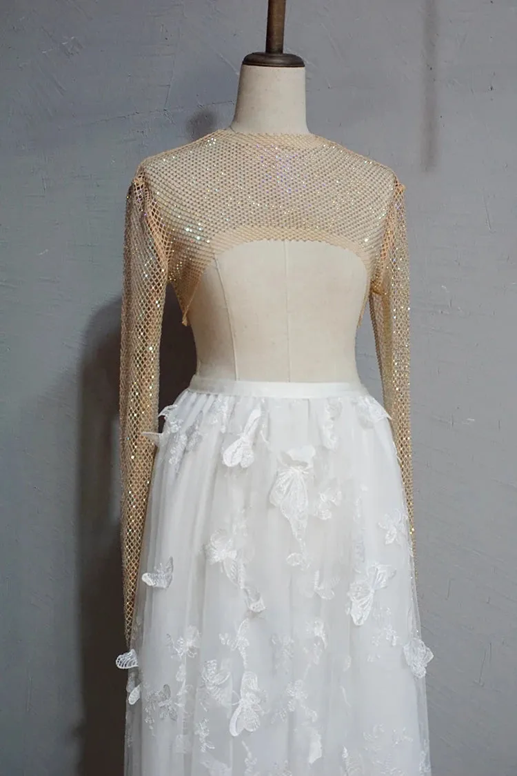 Bling Crystal Beaded Net Party Bolero Jacket