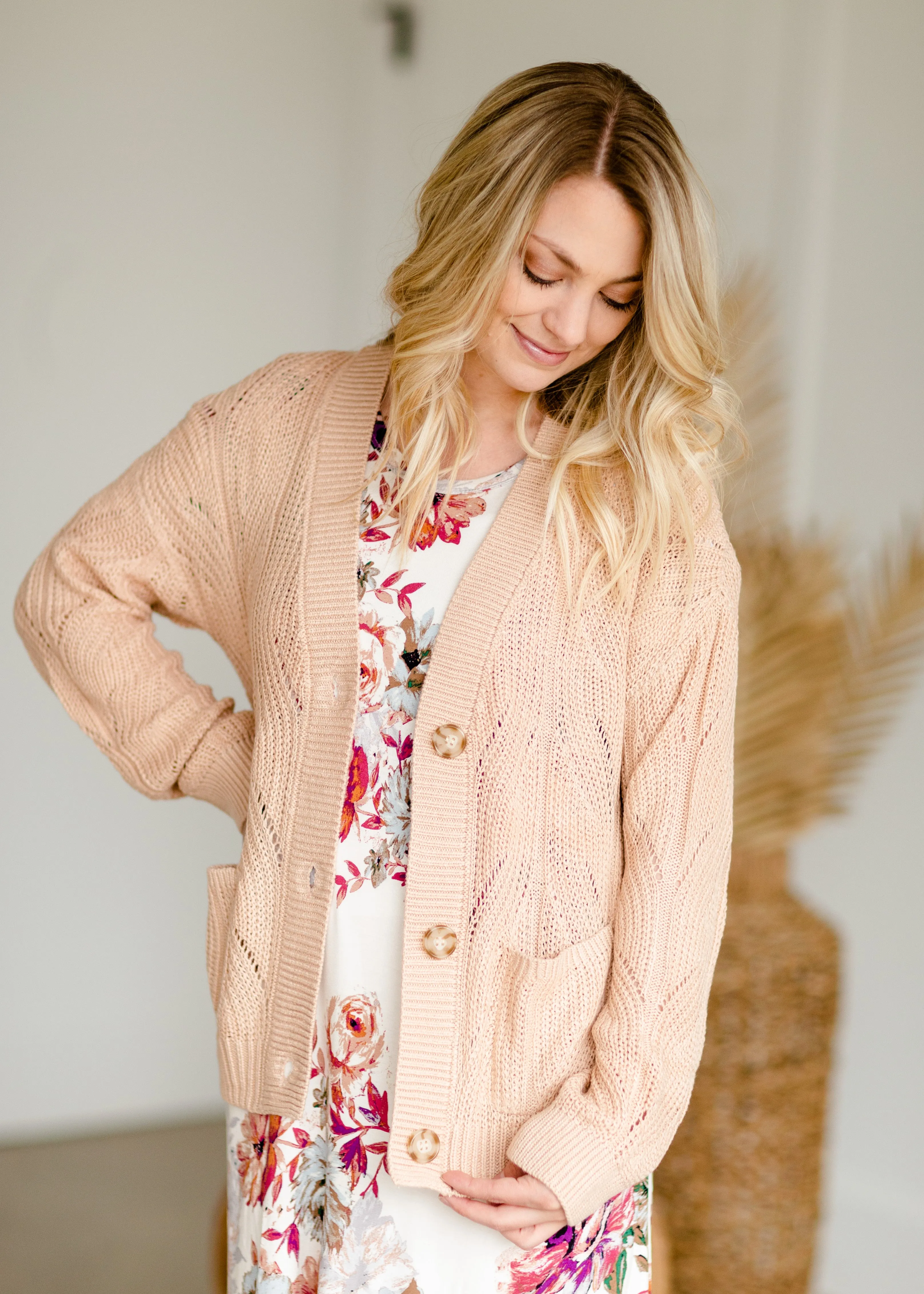 Blush Knit Sweater Cardigan - FINAL SALE