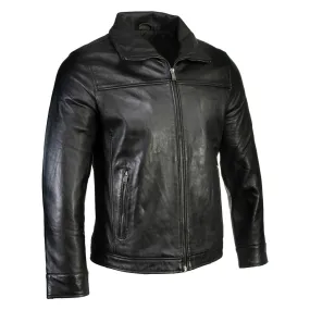 Boston Harbour 2.0 Men's Black New Zealand Lamb Leather Fashion Car Coat Jacket SFM1898