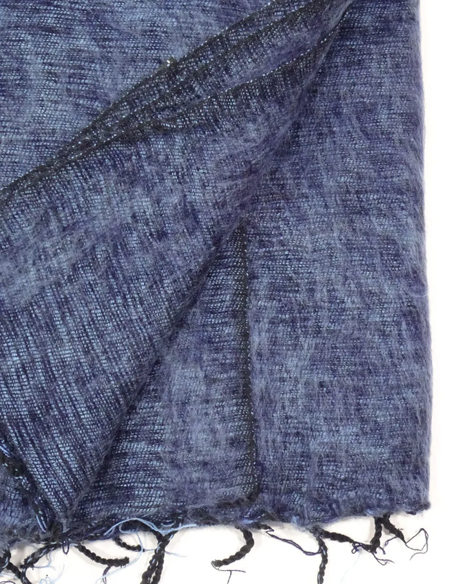 Brushed Woven Blanket in Denim