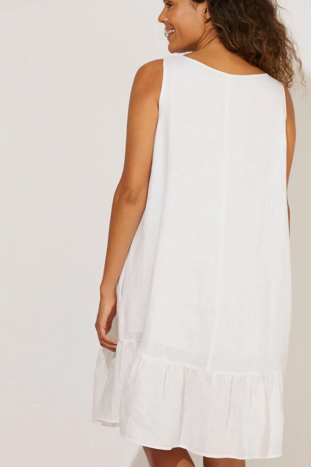 Cabana Tank Dress In White