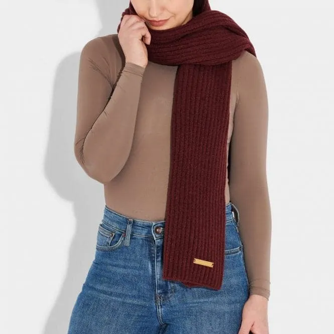 Cacao Ribbed Knit Scarf KLS543