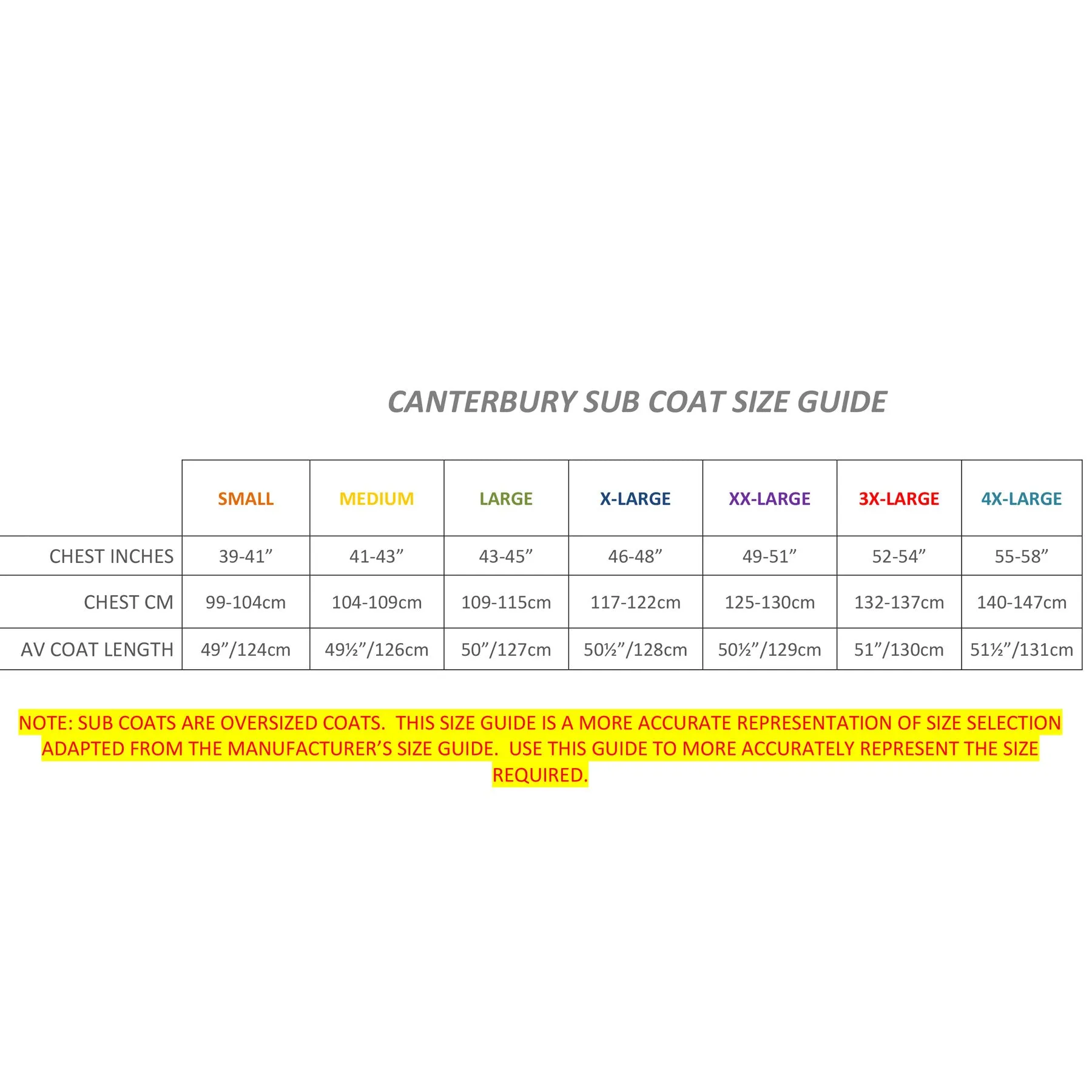 Canterbury Adult Long Full Zip Weather Resistant Insulated Sub Coat {CCC-QA005753}