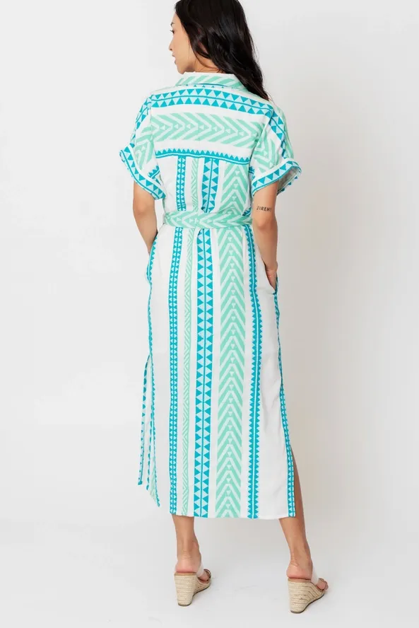 Capri Jacquard Midi Shirt Dress