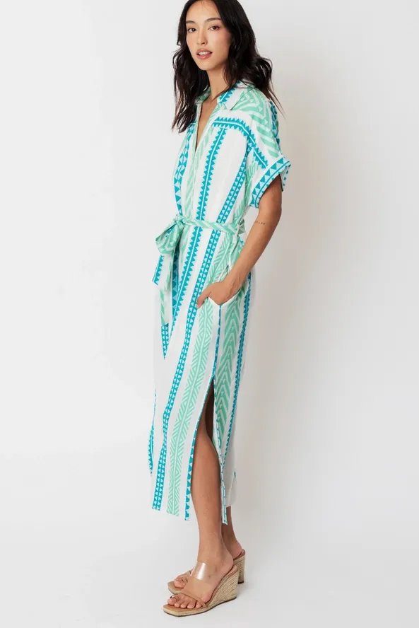 Capri Jacquard Midi Shirt Dress