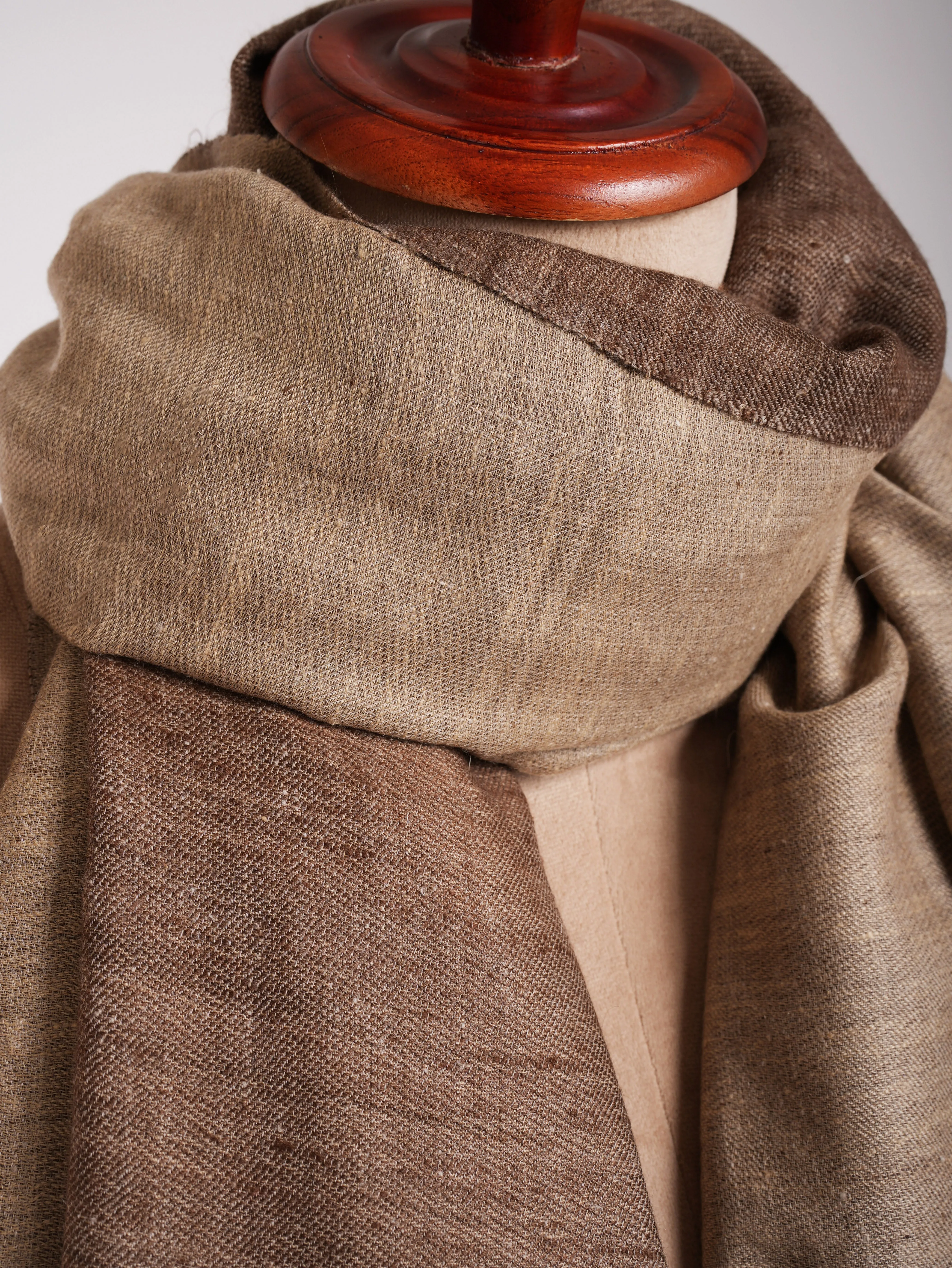 Caramel Cafe and Creame Dual Shade Pashmina Shawl