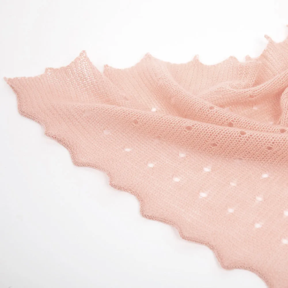 Cashmere Baby Shawl - Polka Dot - Faded Pink