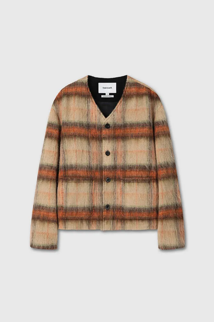 CHECK WOOL MOHAIR BLOUSON