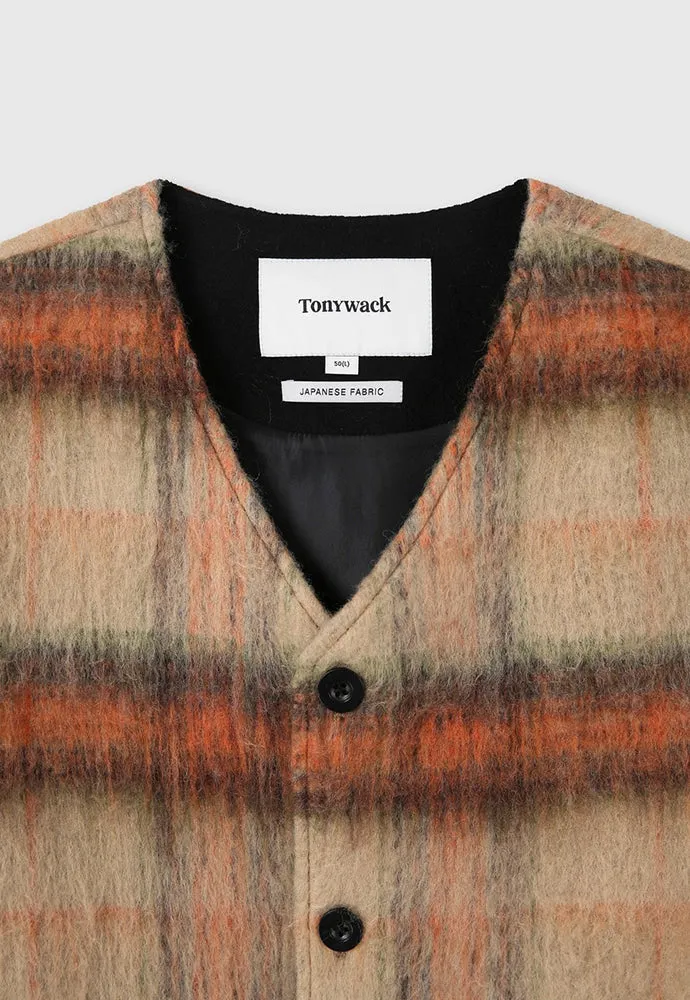 CHECK WOOL MOHAIR BLOUSON