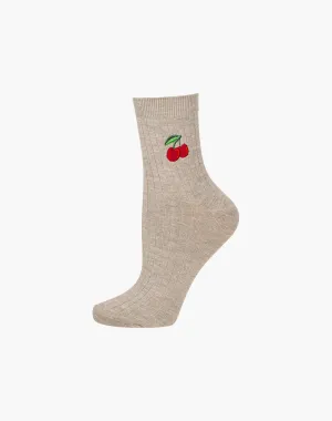 Cherry Women's Bamboo Quarter Socks