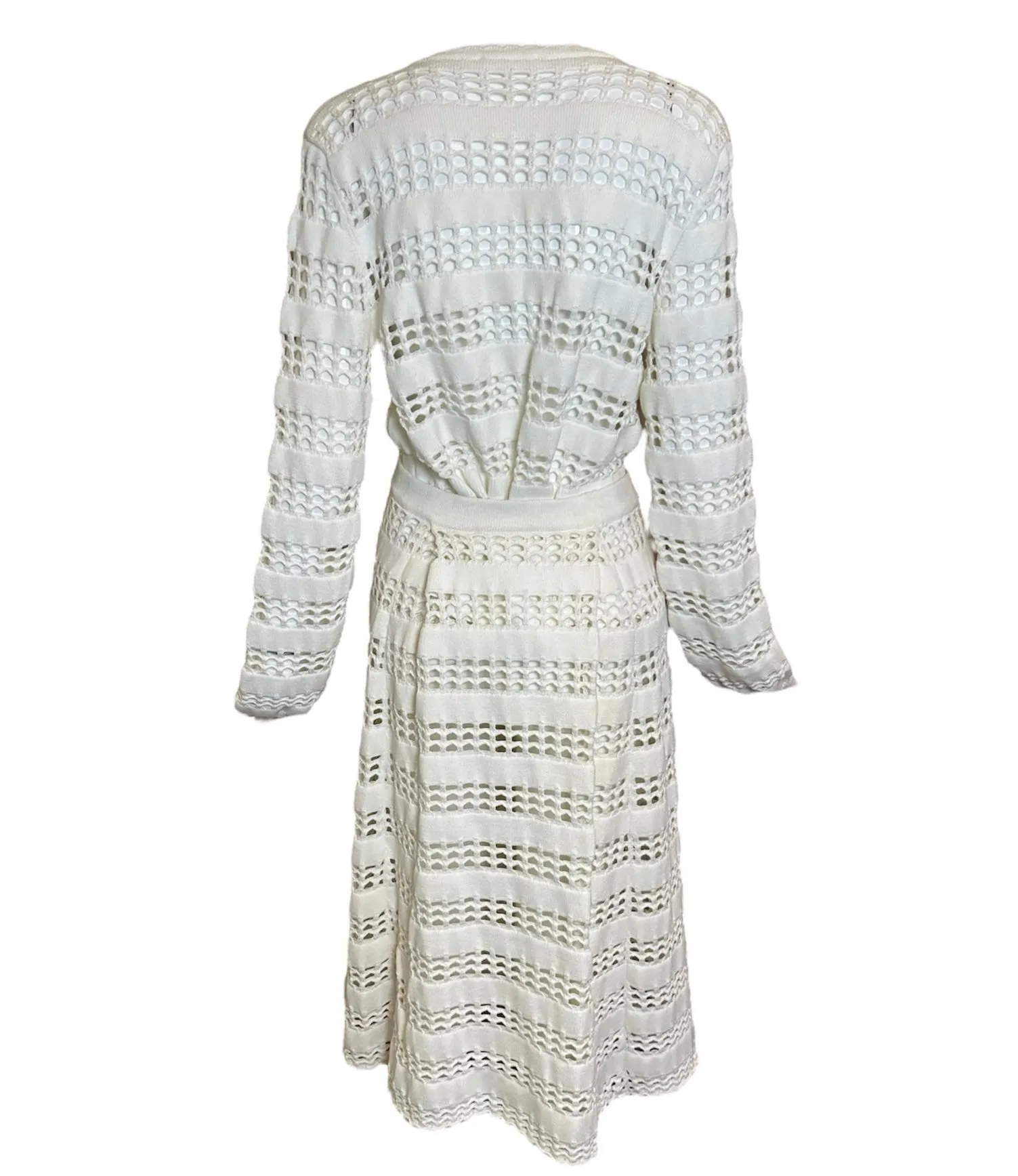 Chloe White Knit Eyelet Ensemble