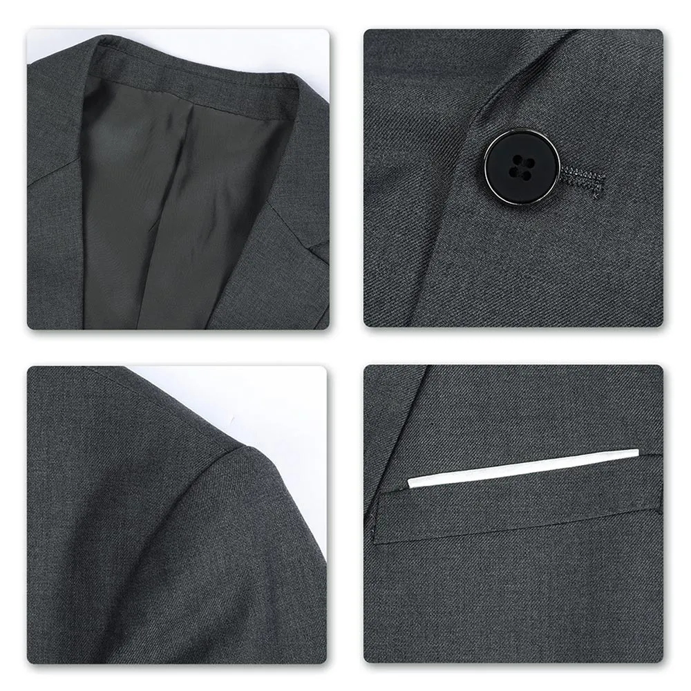 Classic Grey Blazer Two Buttons Blazer