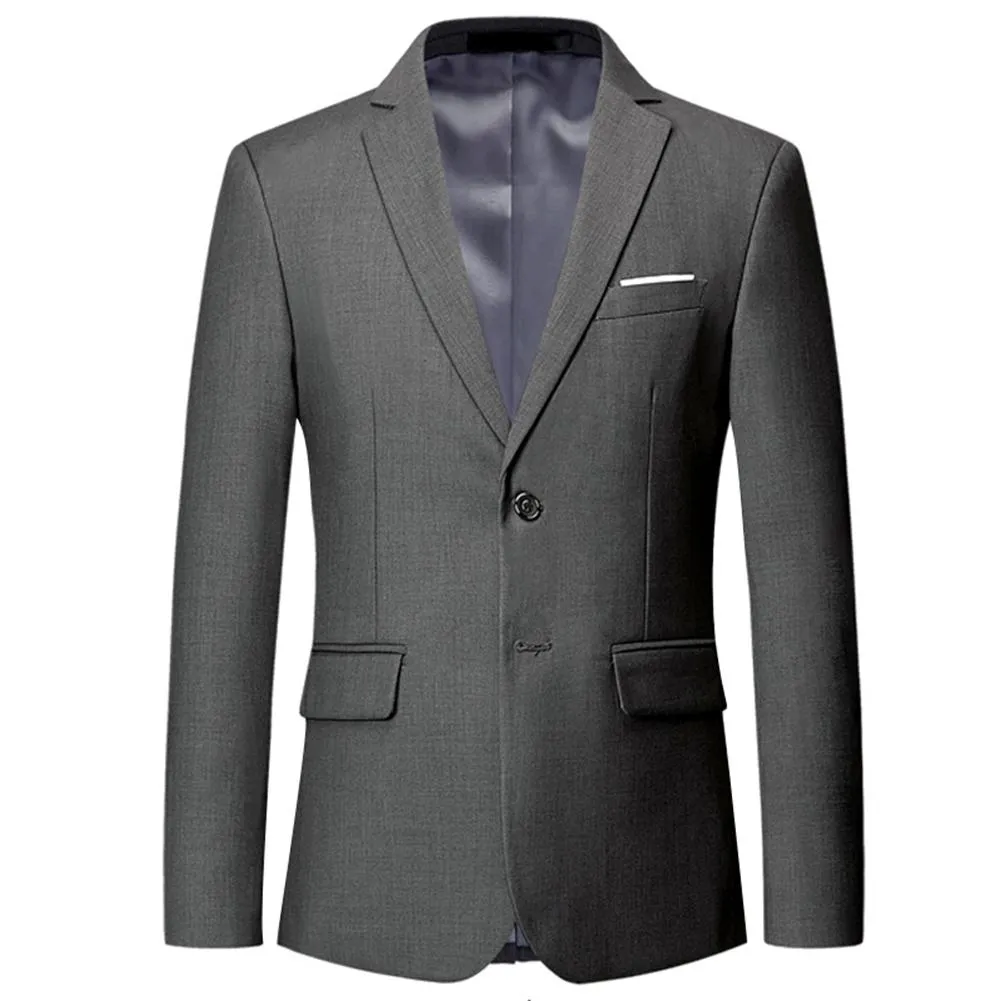 Classic Grey Blazer Two Buttons Blazer