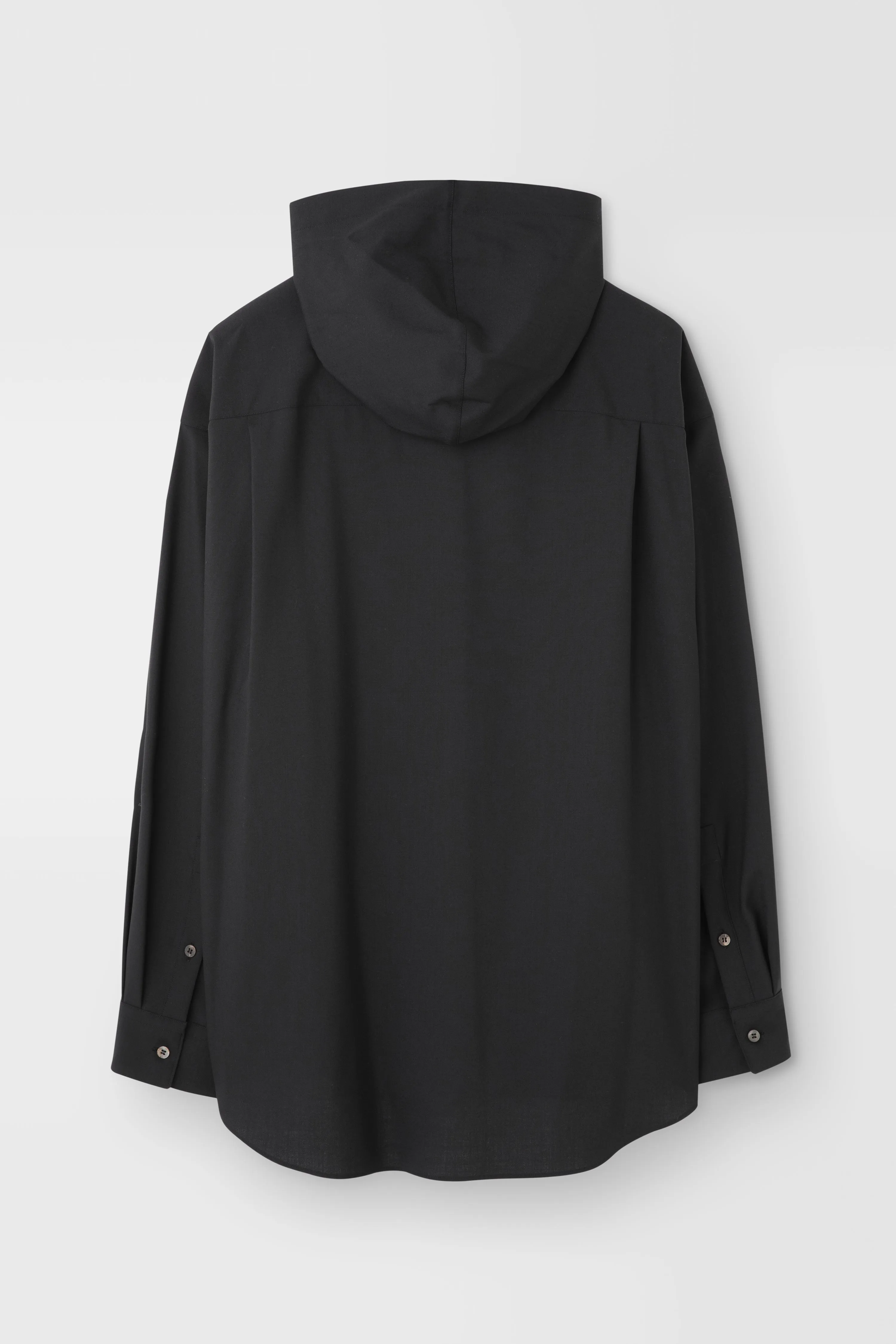 Classic Hooded Wool shirt in Black