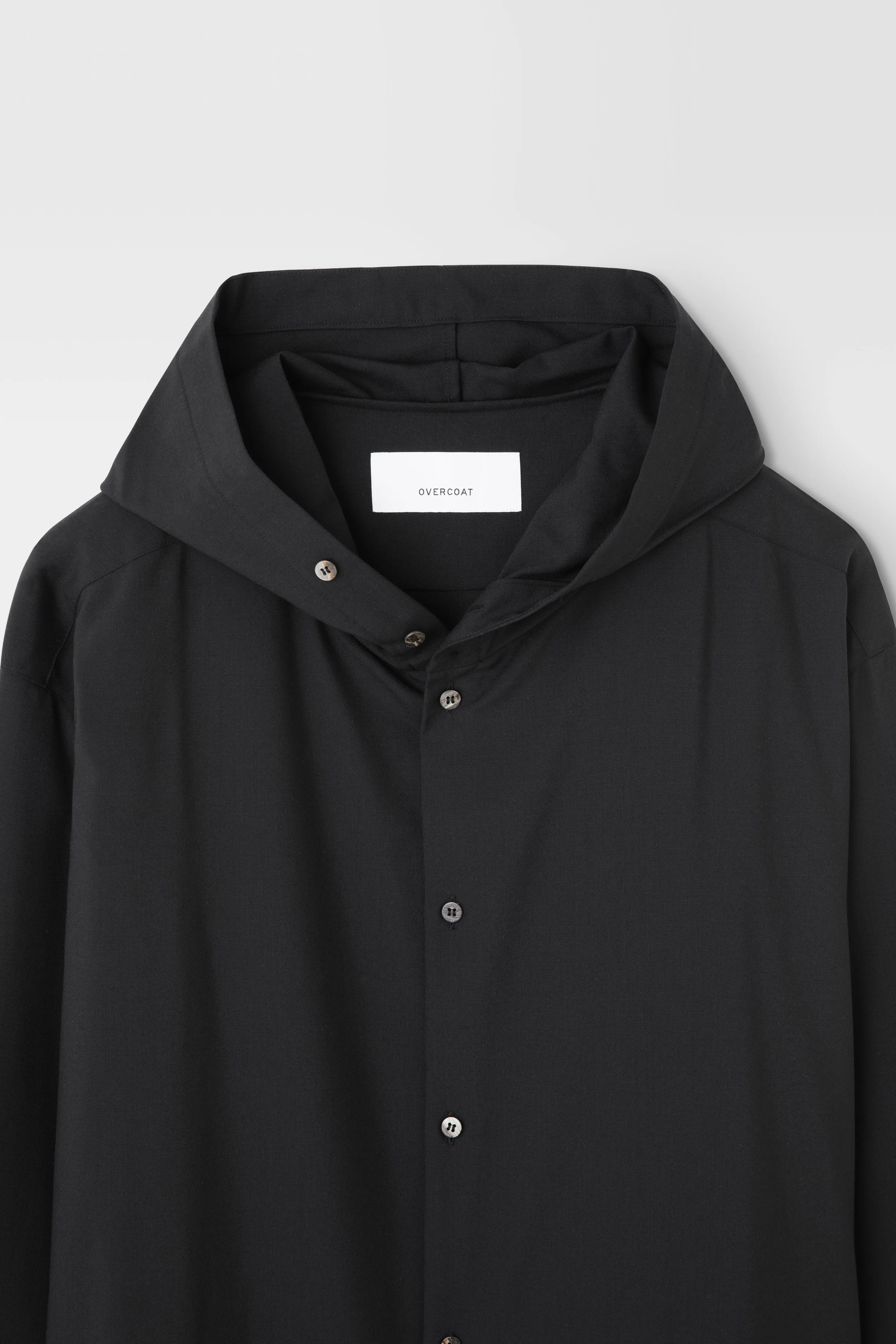 Classic Hooded Wool shirt in Black