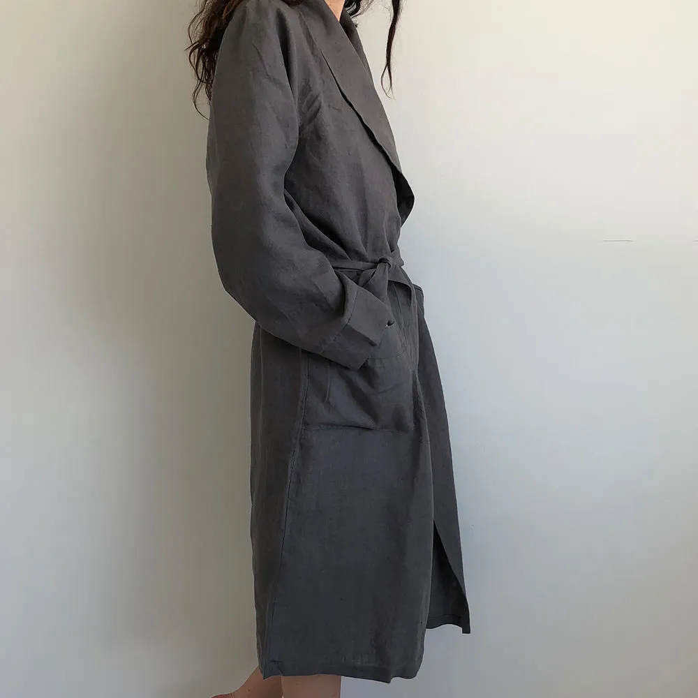 Classic Luxury French Linen Bathrobe